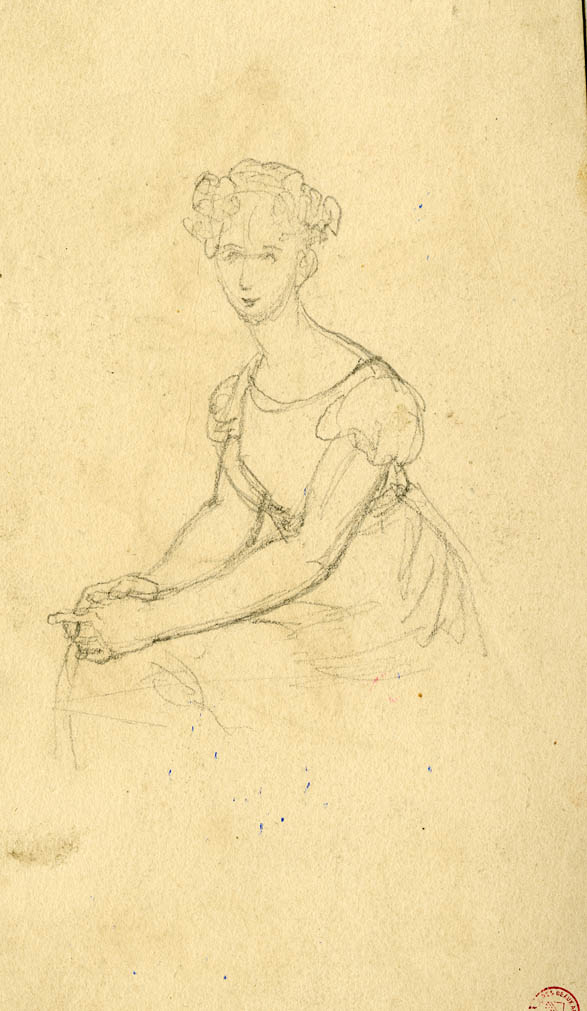 PORTRAIT DE FEMME ; CARICANRE D'UNE SEANCE D'EQUITATION_0